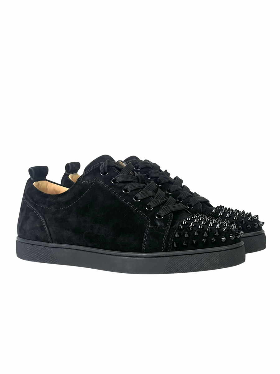 Christian Louboutin Junior Spike Suede Black Sneakers