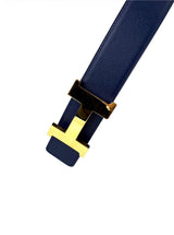 Hermès H Buckle Gold 40MM Blue Reversible Belt 6