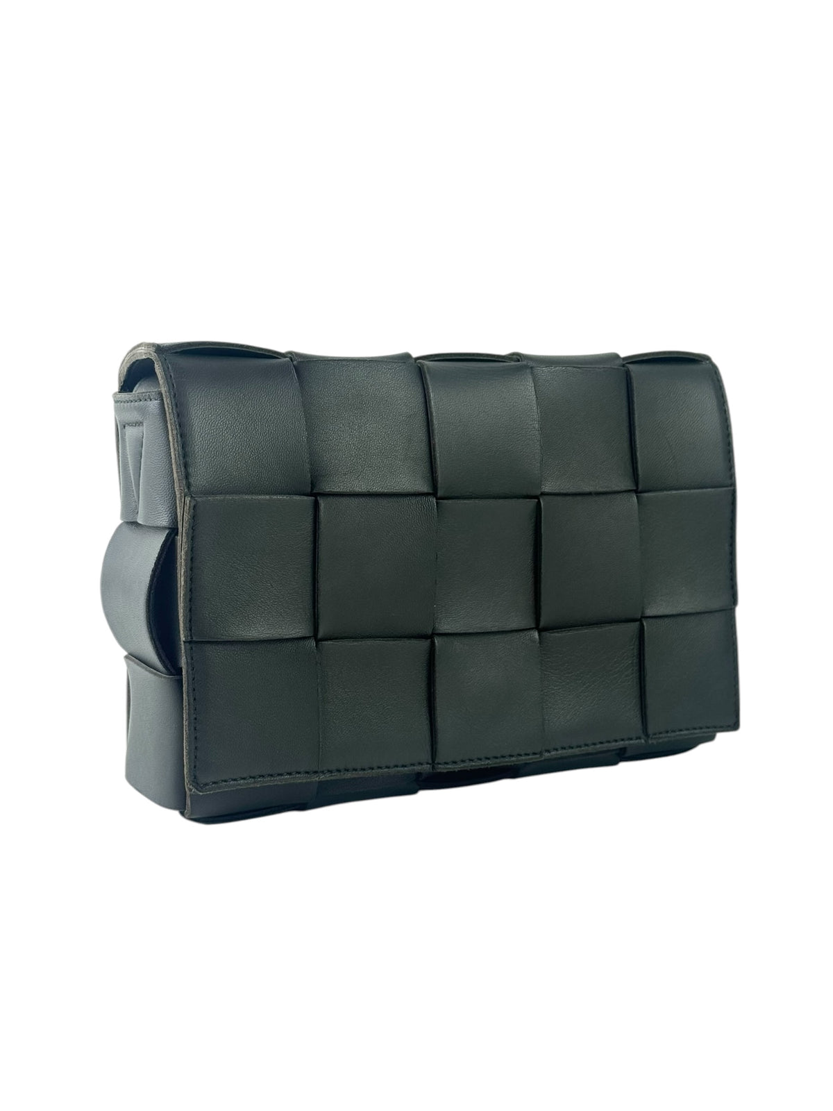 Bottega Veneta Intrecciato Cassette Dark Green Messenger Bag