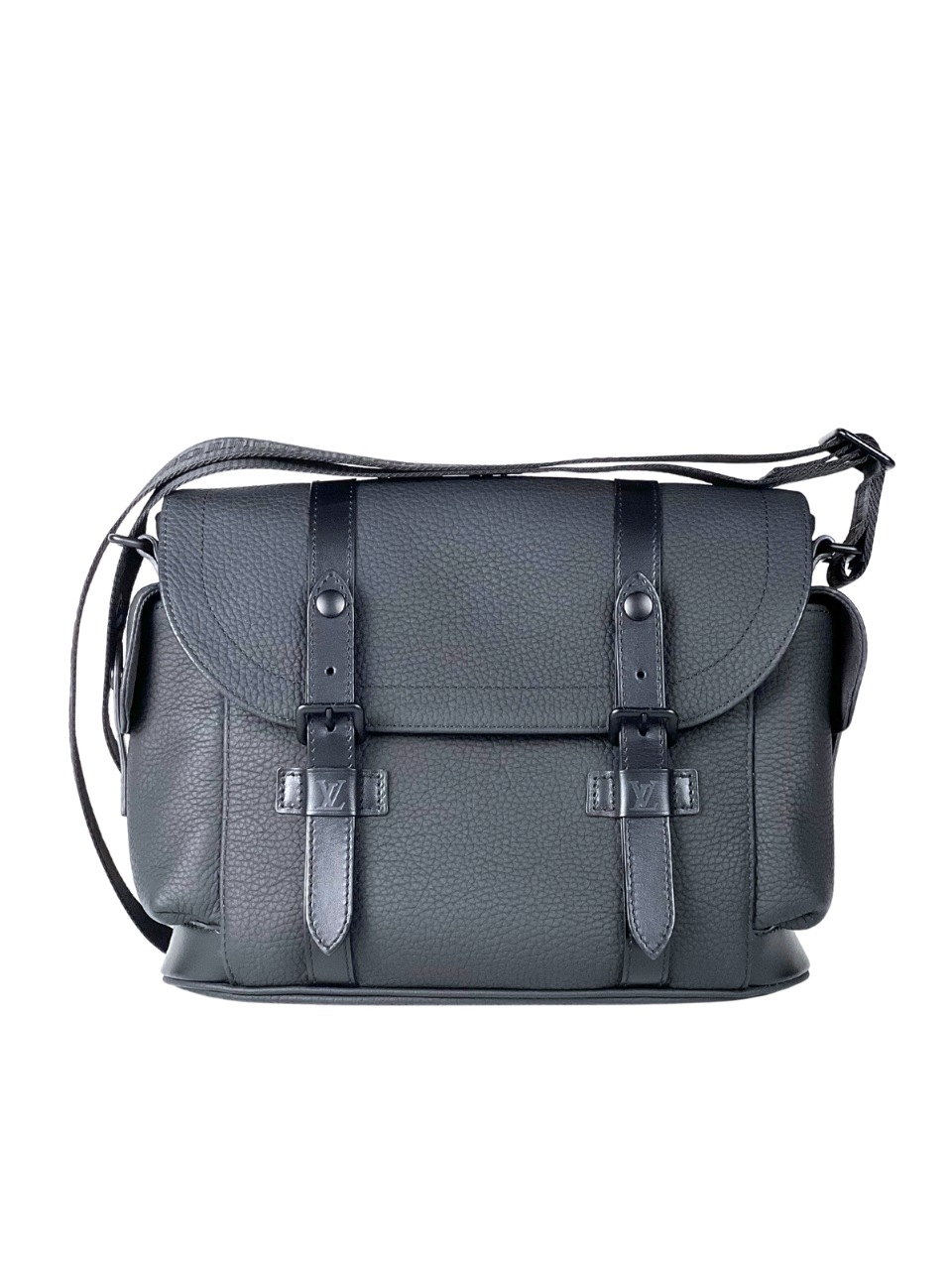 Louis Vuitton Christopher Taurillon Leather Black Messenger Bag