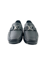 Louis Vuitton Montaigne Logo Grain Leather Black Loafers 2