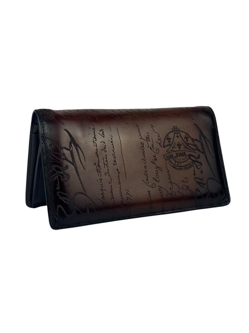 Berluti Scritto Venezia Leather Brown Long Wallet