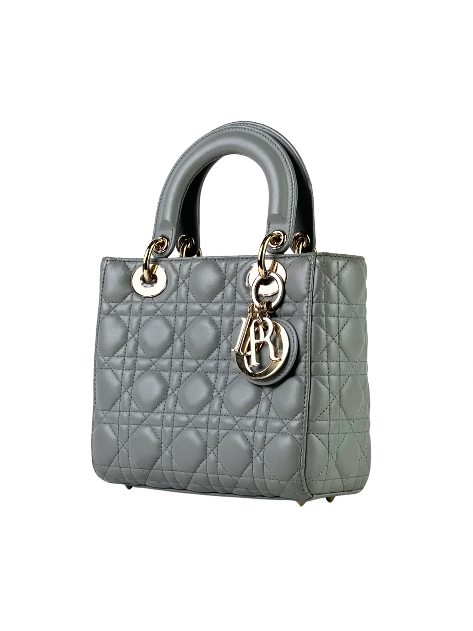Christian Dior Lady Dior GHW Grey Slingbag