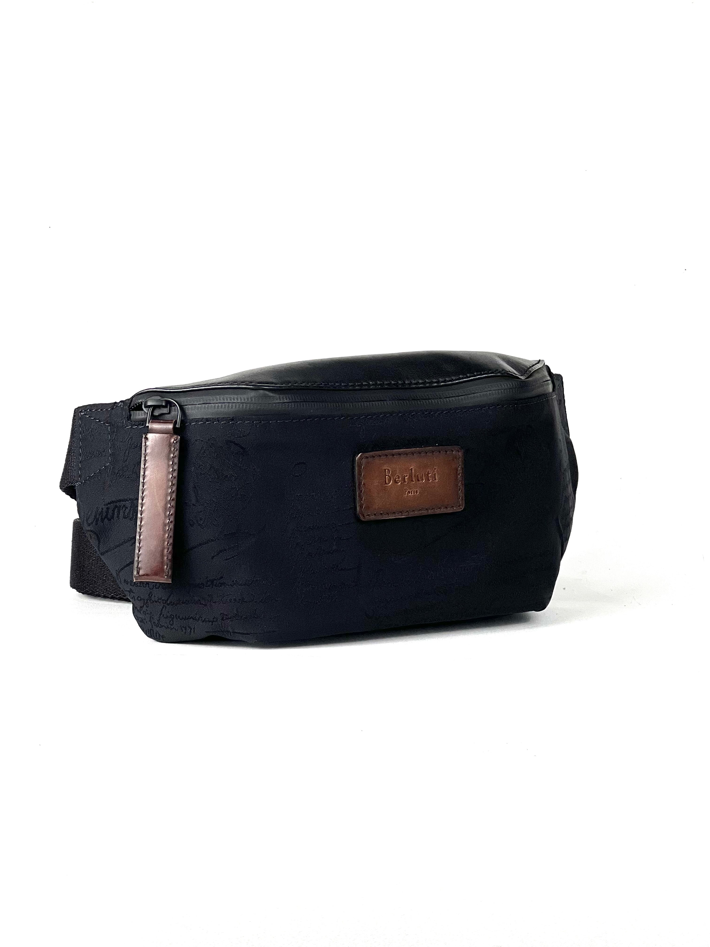 Berluti Scritto Nylon Leather Waistbag