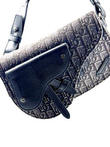 Christian Dior Saddle Pouch Oblique Jacquard Dark Grey Slingbag 6