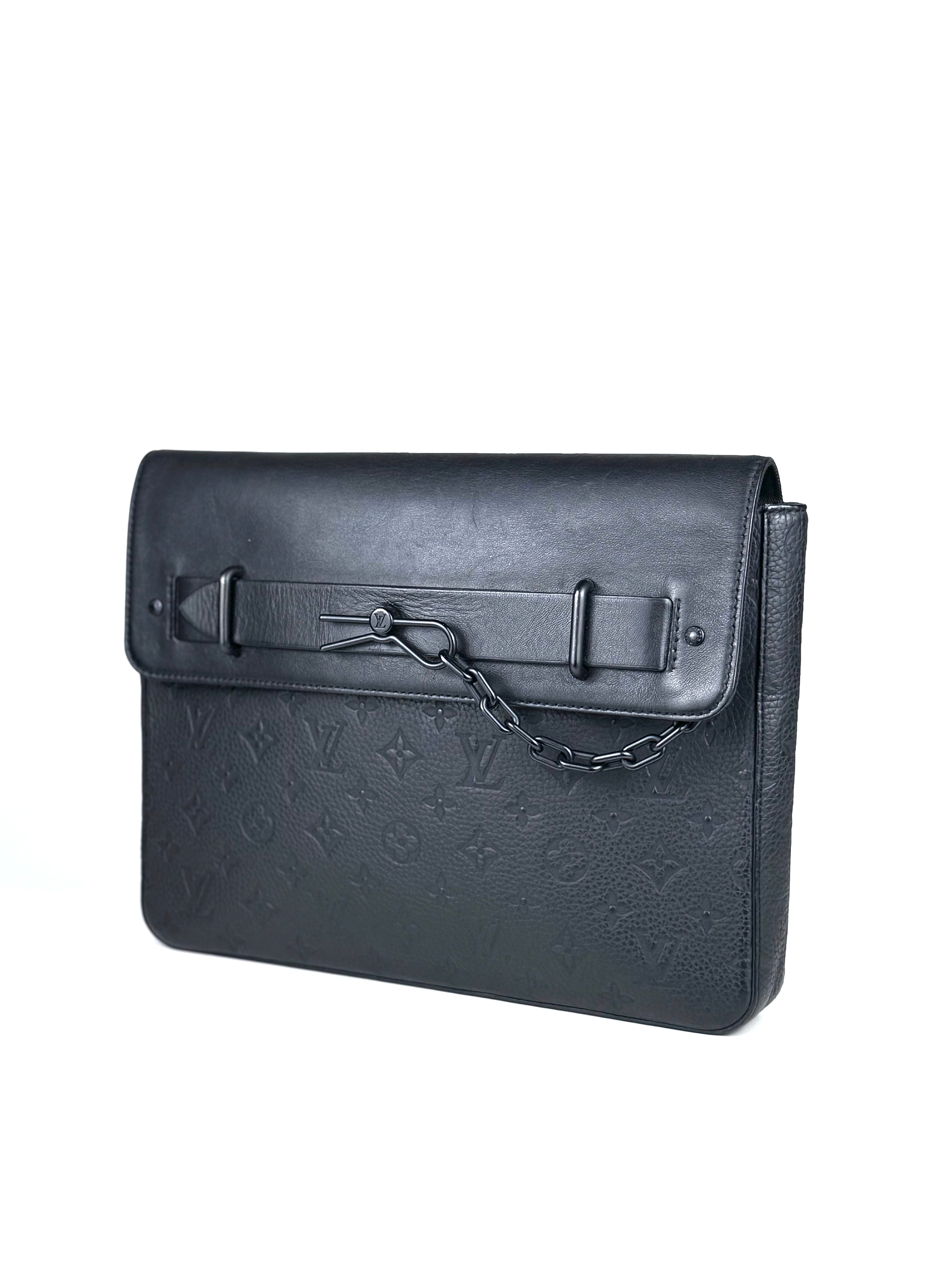 Louis Vuitton Steamer Taurillon Leather Monogram Clutch (Microchip)
