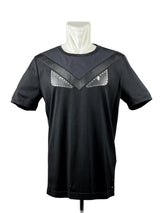 Fendi Monster Eye Patchwork Black Short Sleeve Tee 1