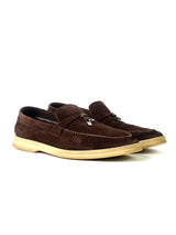 Loro Piana Summer Charms Suede Brown Slip-On 1