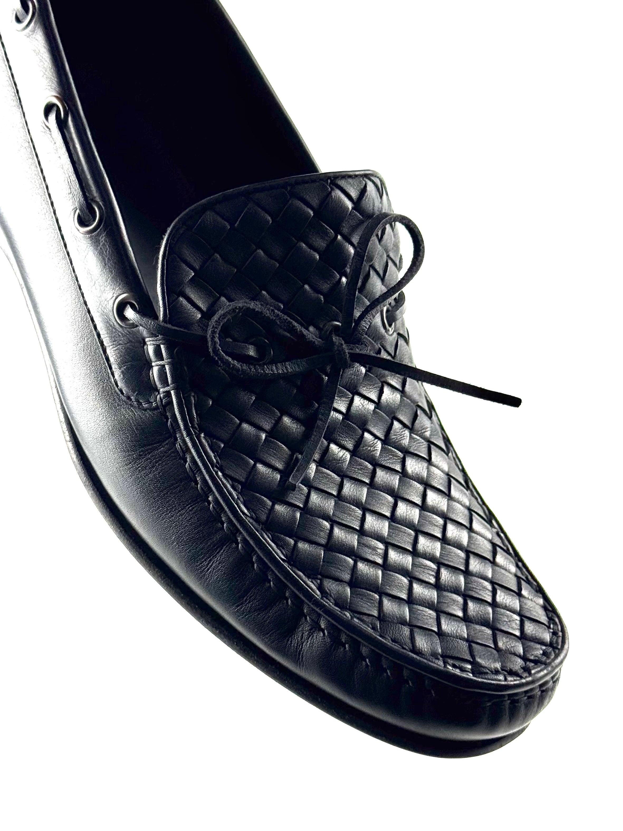 Bottega Veneta Intrecciato Black Leather Loafers