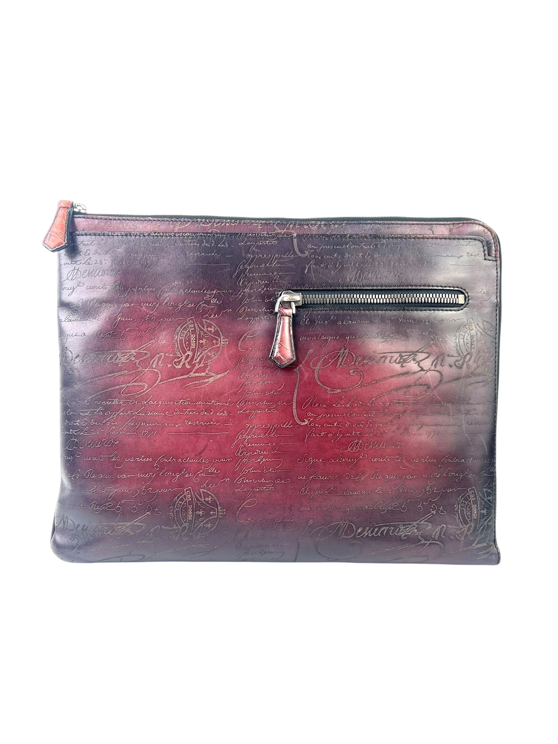 Berluti Scritto Red Document Case Bag
