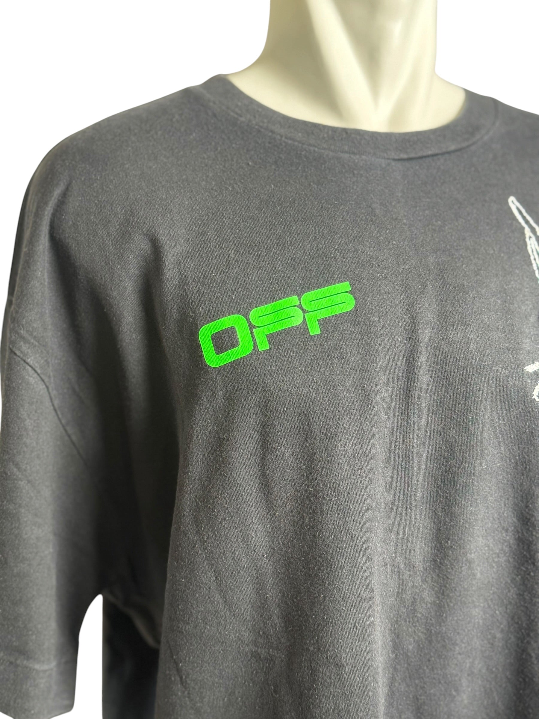 Off-White Neon Logo Green Tee Shirt