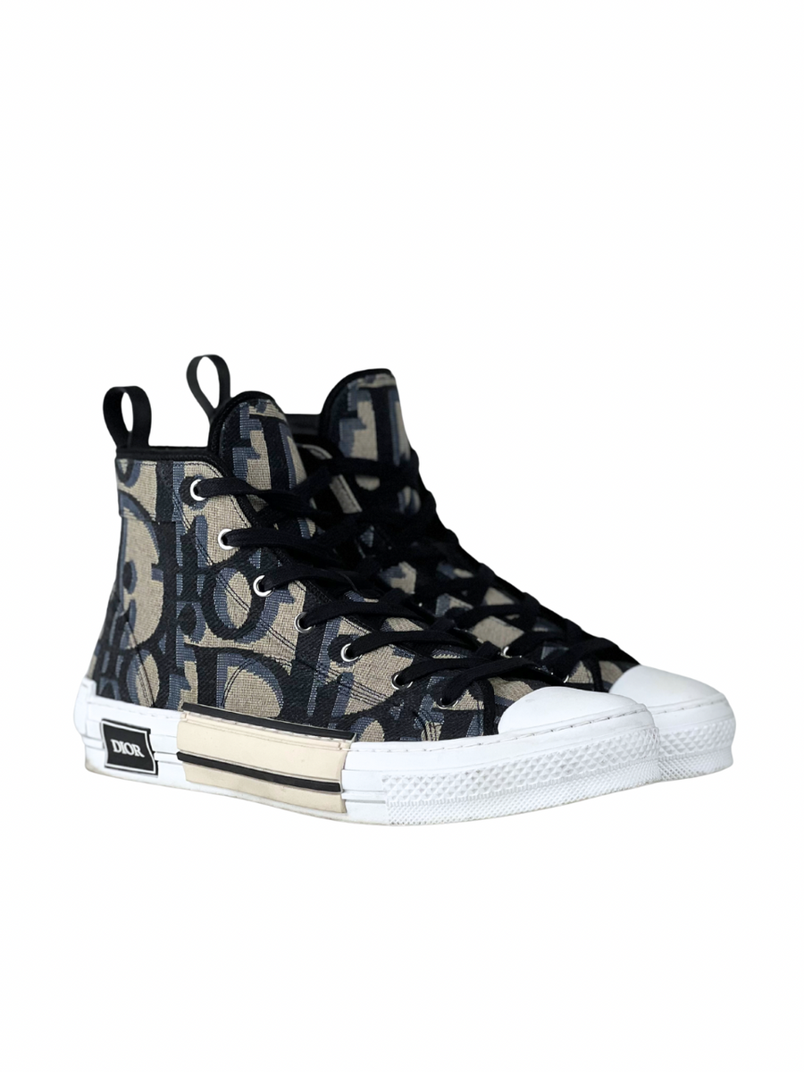 Christian Dior Jumbo Oblique Jacquard High Top Sneakers