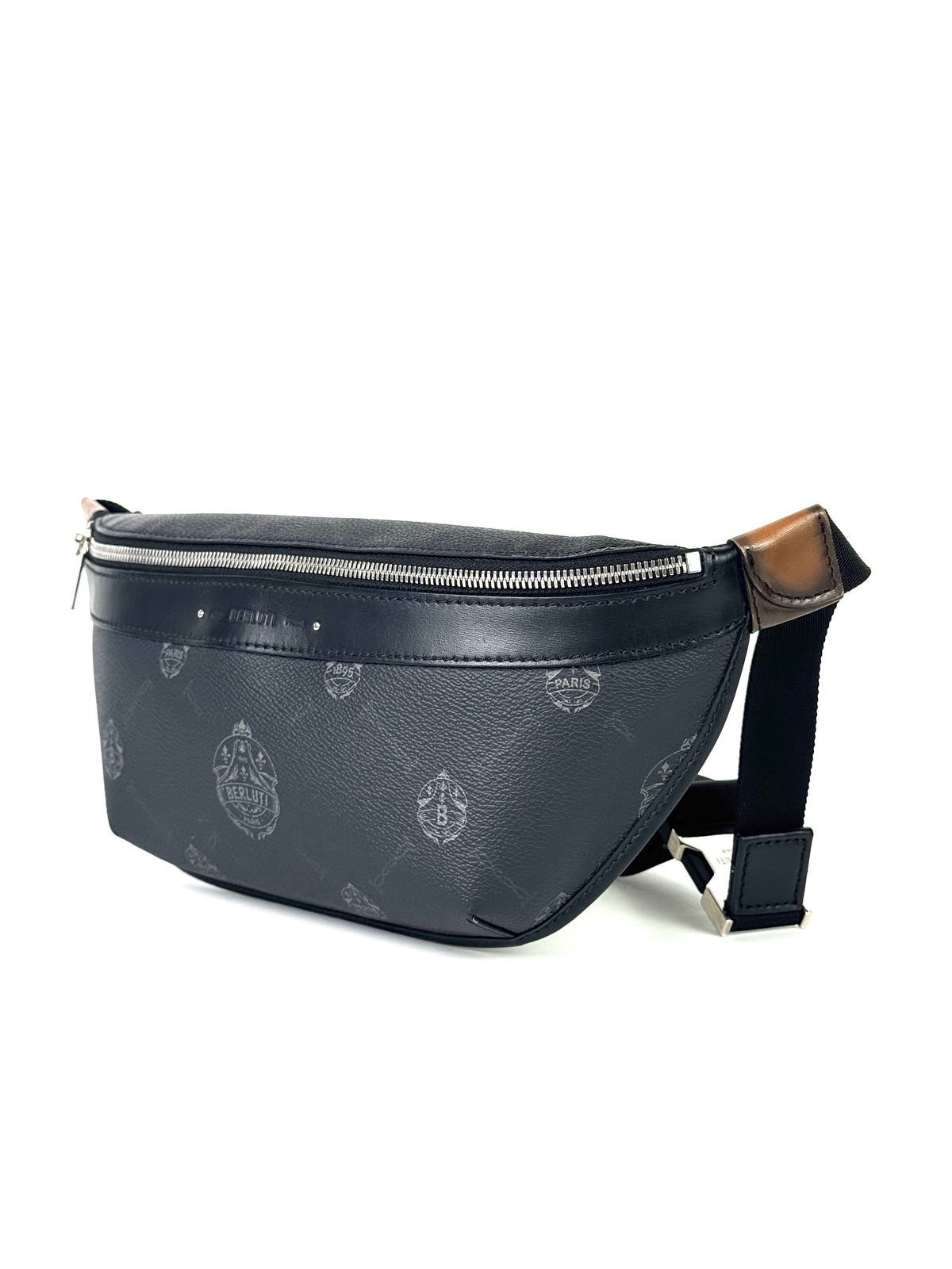Berluti Kriss Van Assche Leather Trimmed Canvas Logo Waistbag