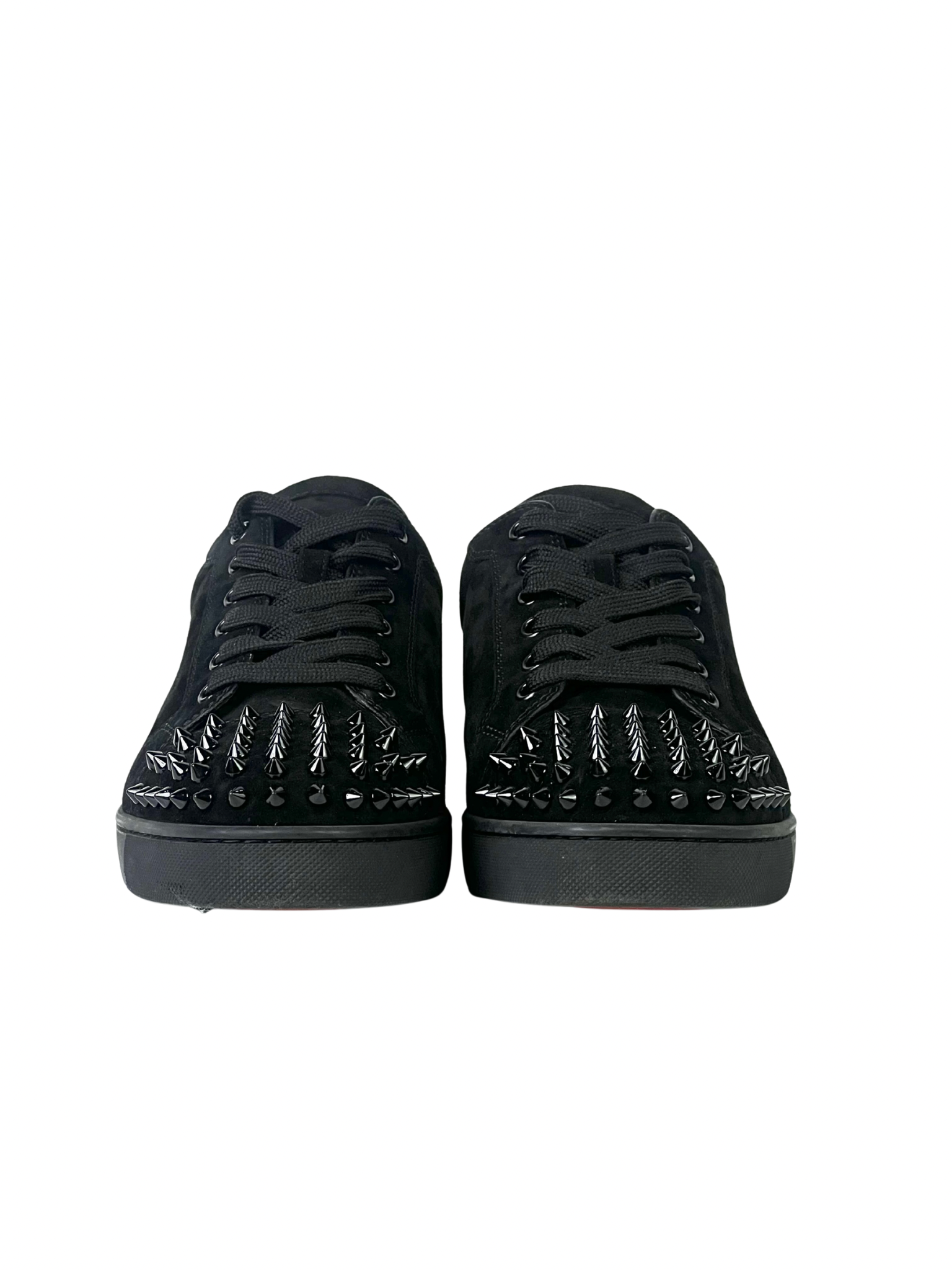 Christian Louboutin Junior Spike Suede Black Sneakers