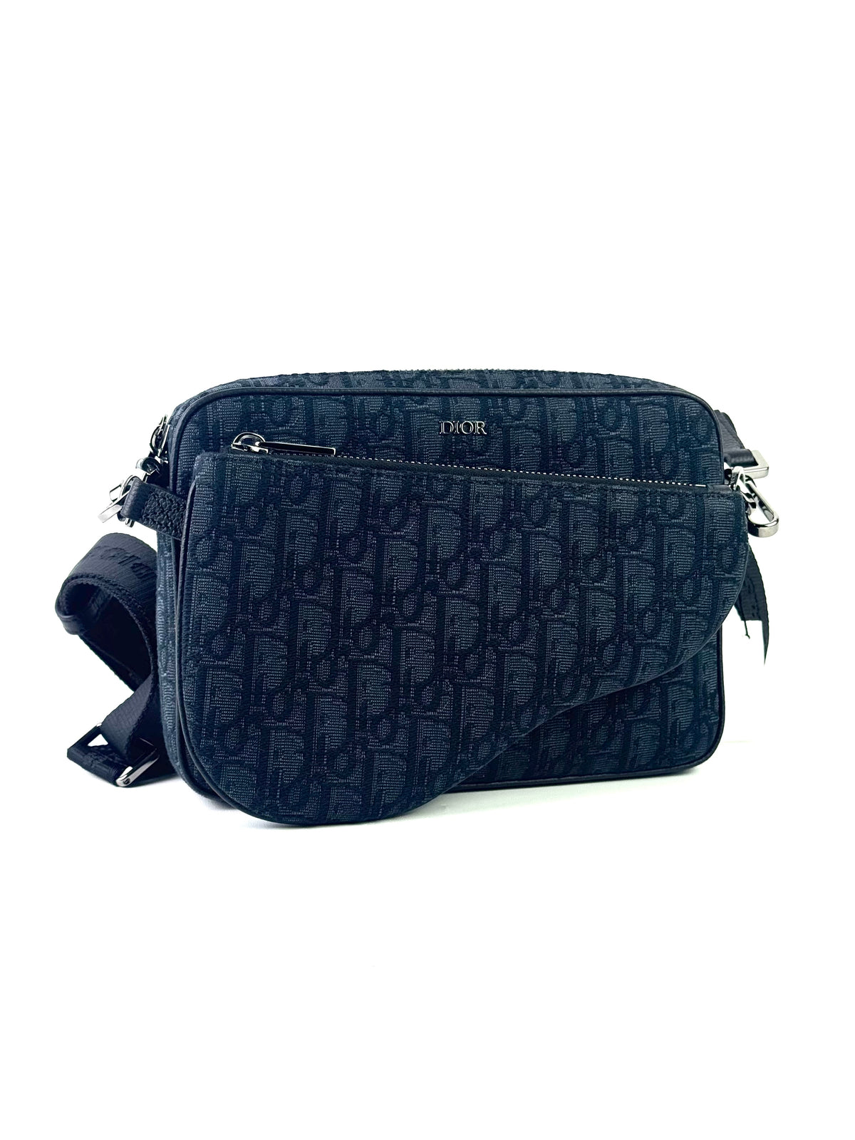 Christian Dior Oblique Black Trio Pouch Messenger Bag