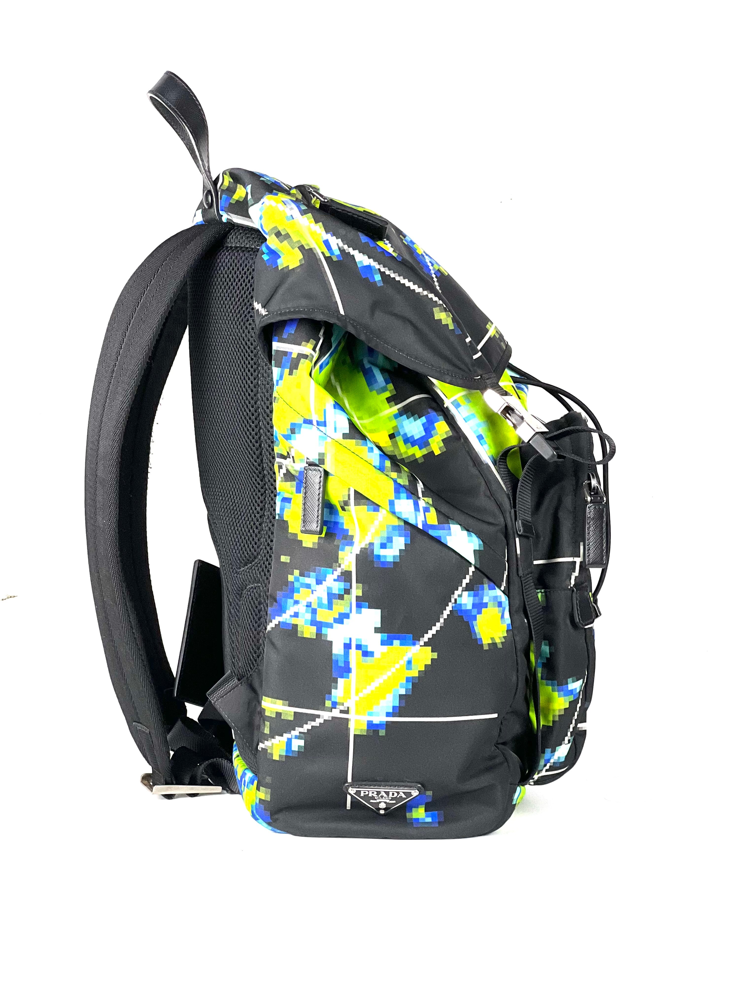 Prada Triangle Logo Tessuto Radar Nylon Backpack