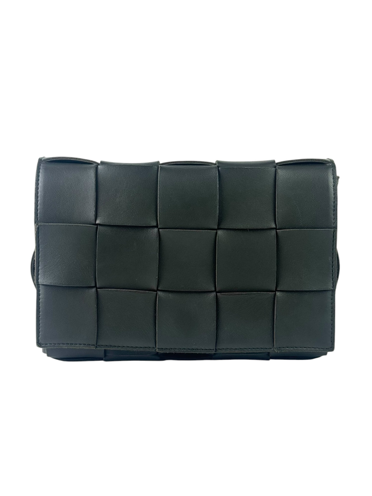Bottega Veneta Intrecciato Cassette Dark Green Messenger Bag