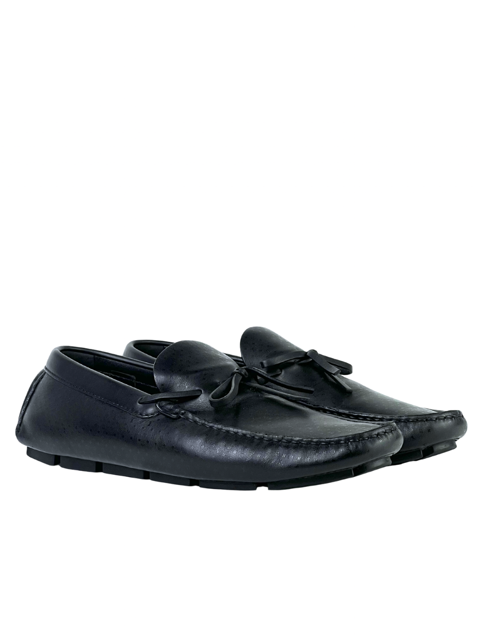 Louis Vuitton Driver Monogram Leather Black Loafers