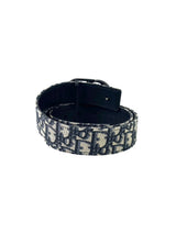 Christian Dior Oblique Jacquard Logo Black Buckle Belt 3