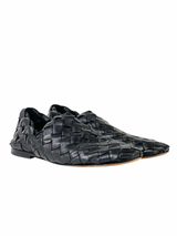 Bottega Veneta Intrecciato Black Leather Slipper 1