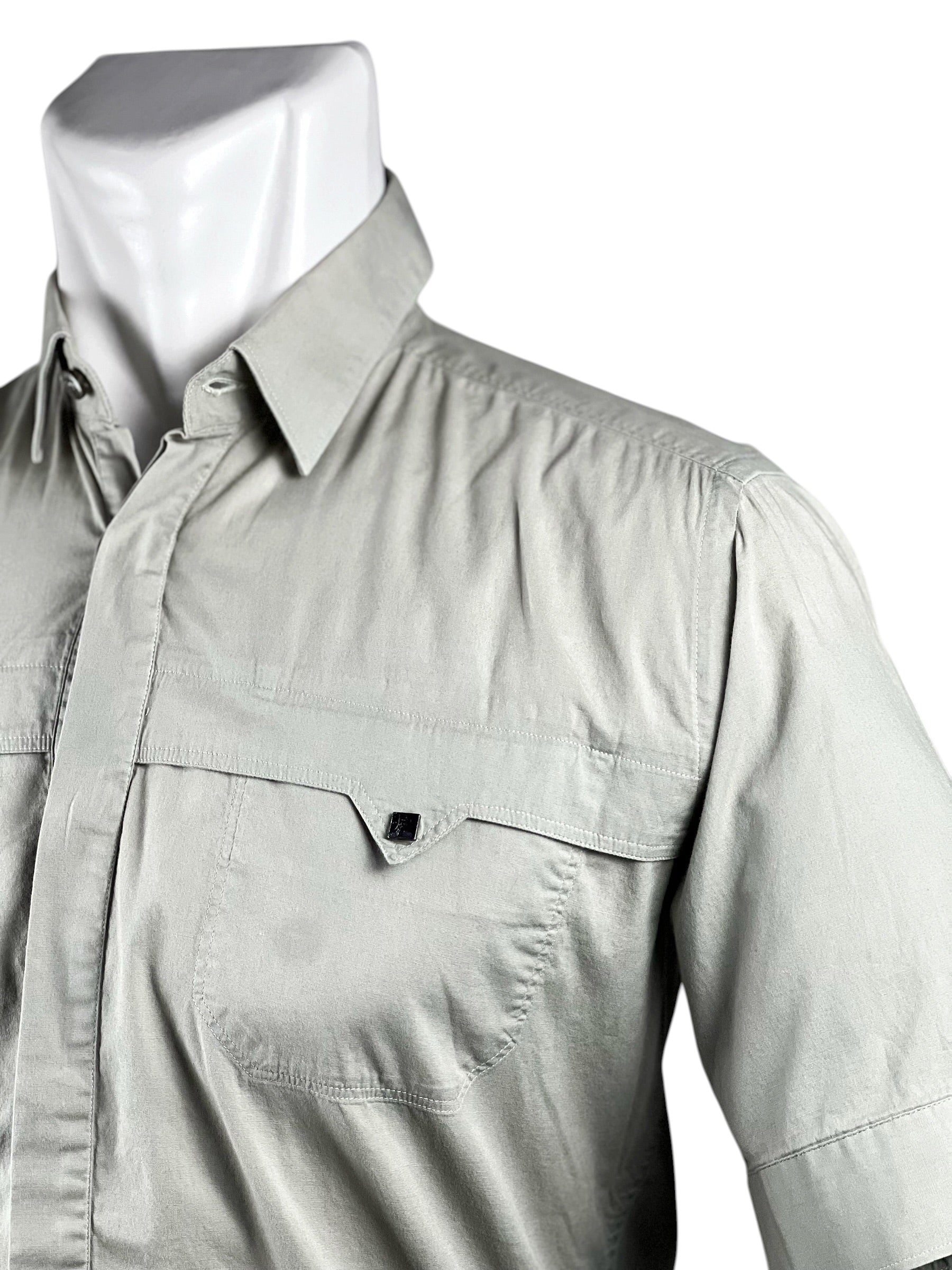 Versace Half Medussa Olive Short Shirt