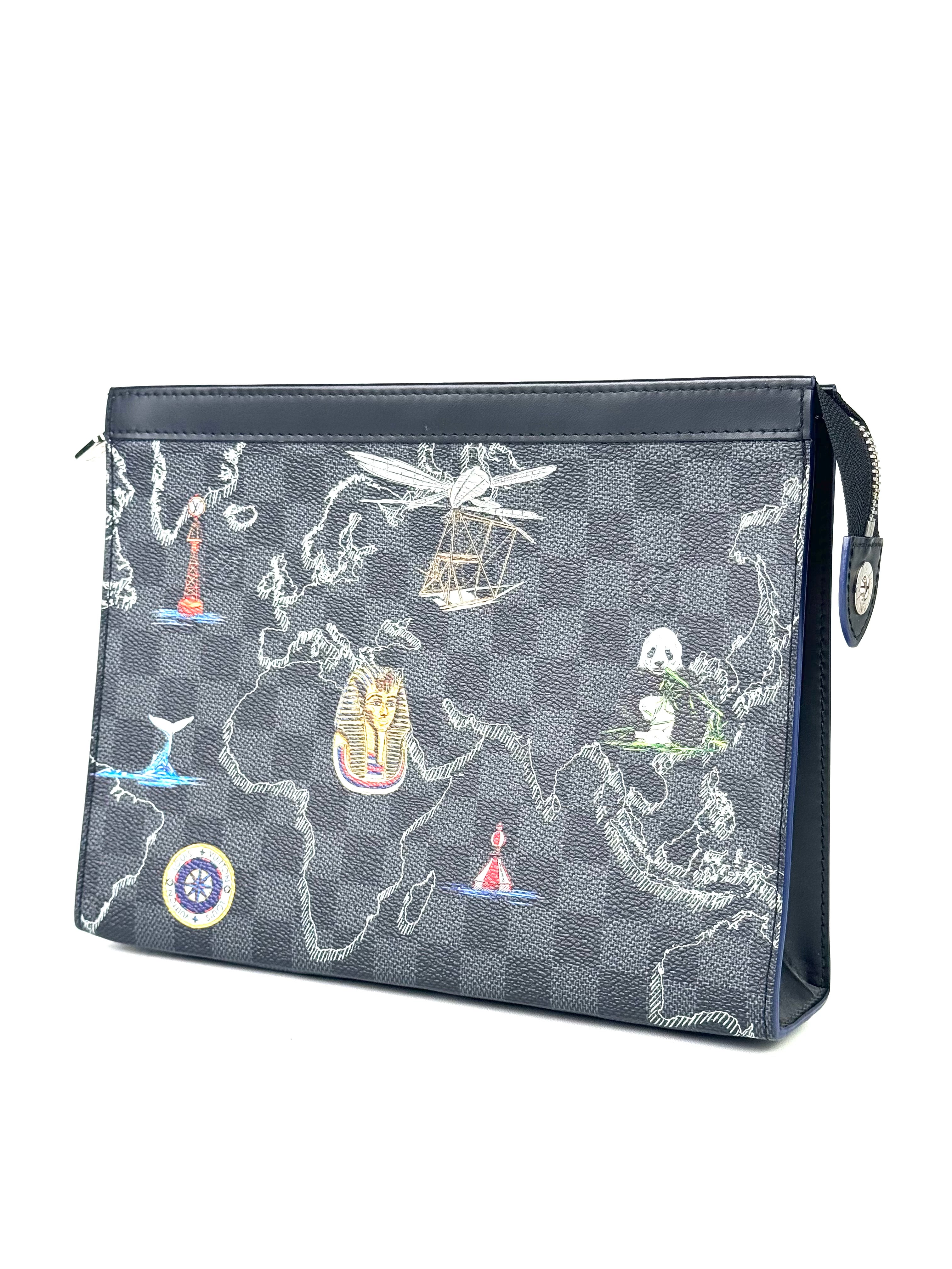 Louis Vuitton Damier Graphite Map Pochette Voyage