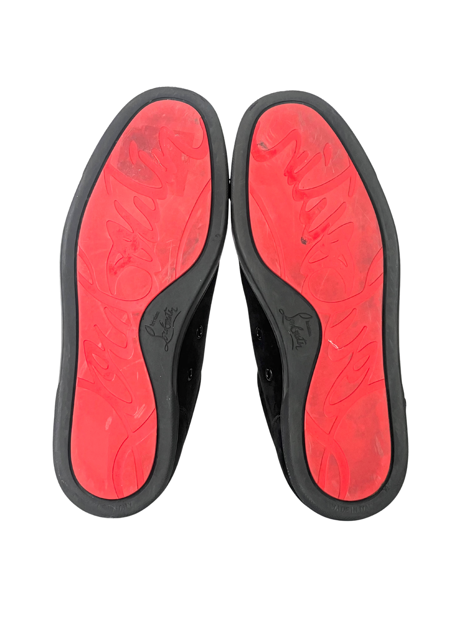 Christian Louboutin Junior Spike Suede Black Sneakers