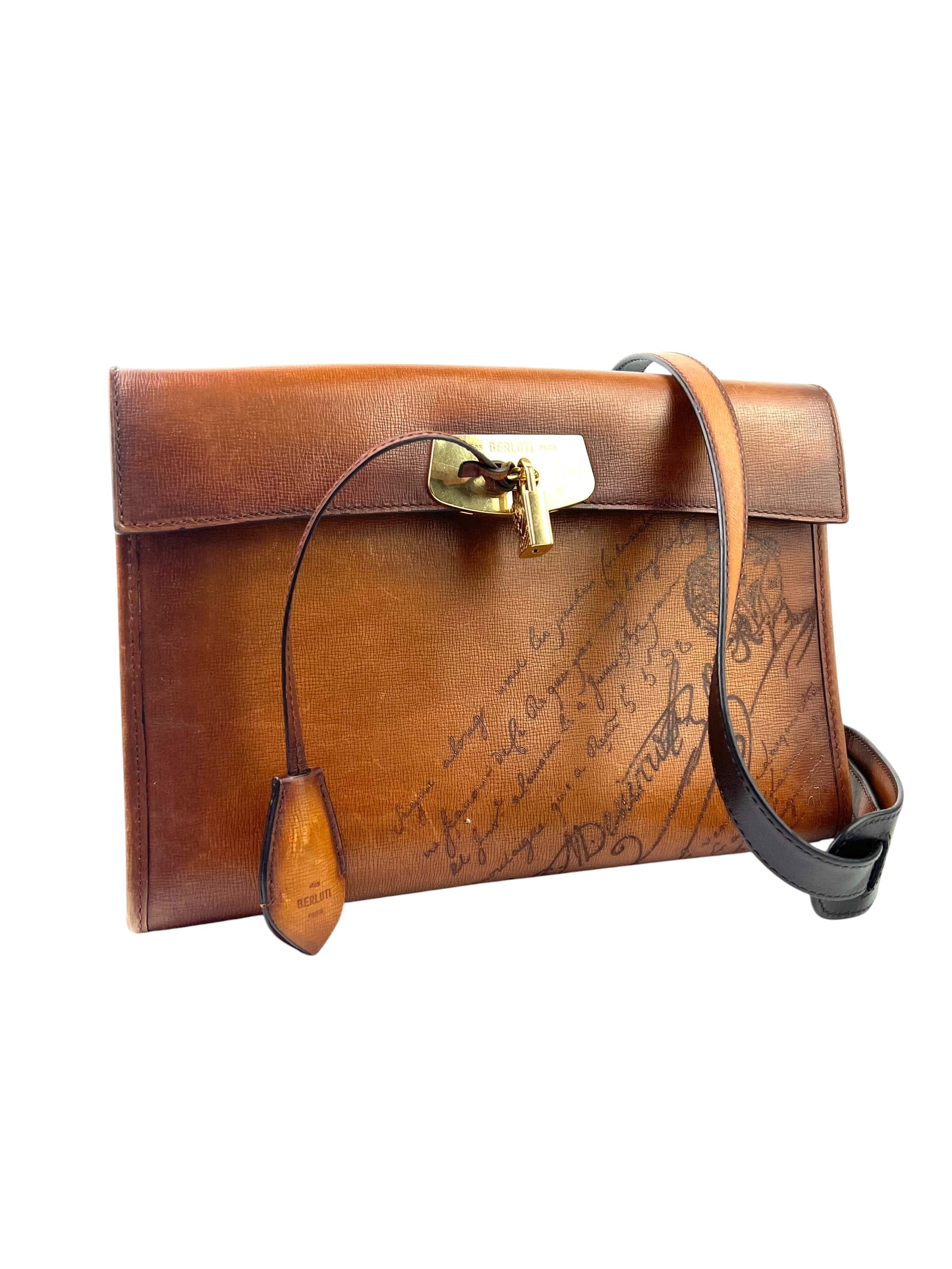 Berluti Scritto Emio Pouch On Strap Sling Bag