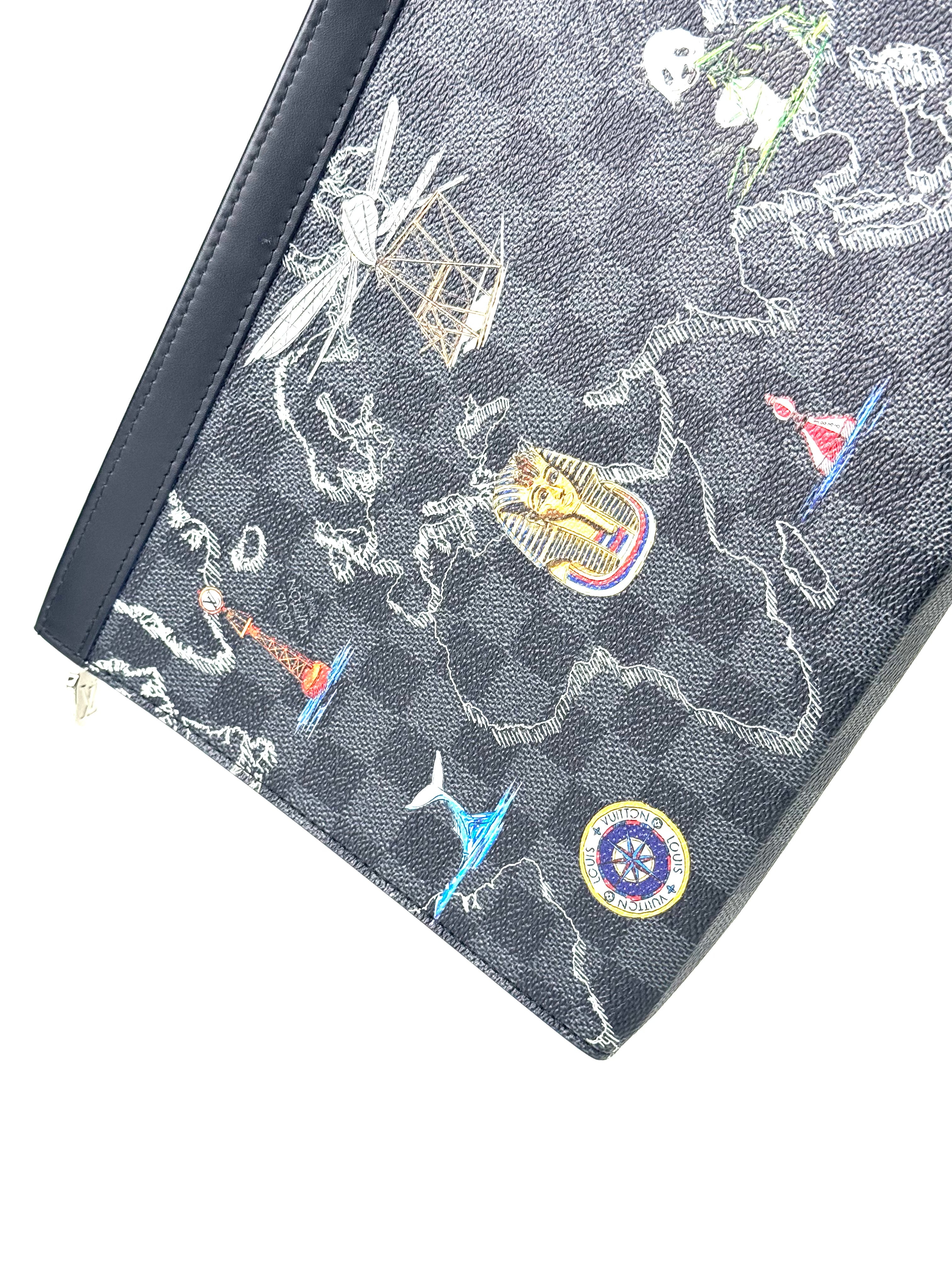 Louis Vuitton Damier Graphite Map Pochette Voyage